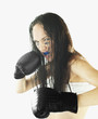 Female boxer ready to fight