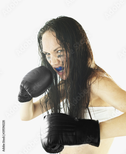 Photo: Female boxer ready to fight Female boxer ready to fight
