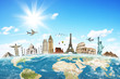 Travel the world monuments concept