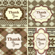 Set of vintage invitations on knitted background