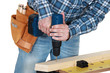 Man using a cordless drill