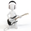 3d man rocking with guitar