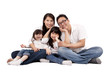asian family isolated on white