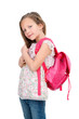 Young student with school bag.