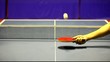 Player juggles the ball on the table tennis table Player juggles the ball on the table tennis table