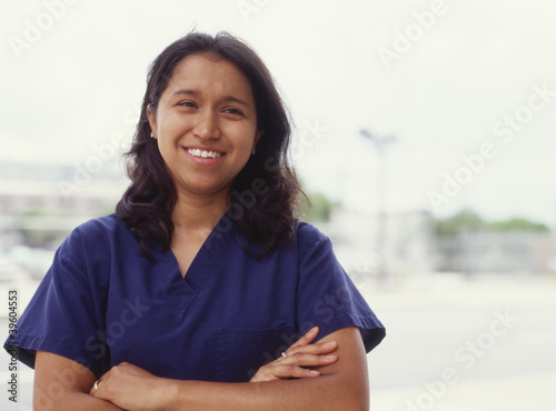 Photo: Female nurse outdoors Female nurse outdoors