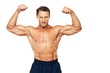 Handsome muscular man isolated on white.