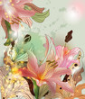 Vector: shining flowers composition shining flowers composition