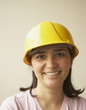 Young woman wearing a hard-hat