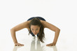 Young woman doing pushups
