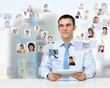 Illustration: Businessman making presentation Businessman making presentation