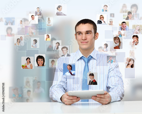 Illustration: Businessman making presentation Businessman making presentation