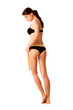 Woman measuring her body .