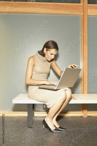 Photo: Businesswoman using a laptop Businesswoman using a laptop