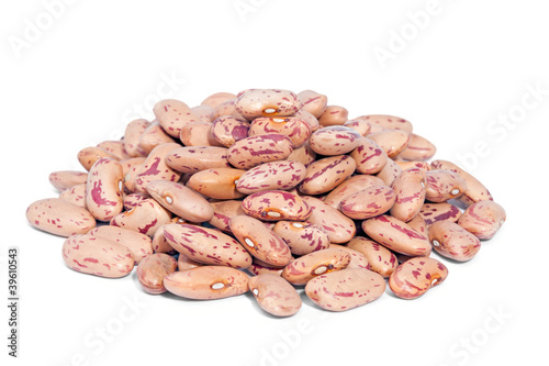Photo: Pile Cranberry Bean isolated on white background. Pile Cranberry Bean isolated on white background.
