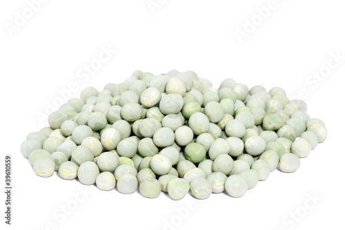 Photo: Pile Green peas isolated on white background. Pile Green peas isolated on white background.