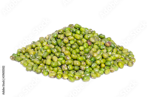 Photo: Pile Mung Bean isolated on white background. Pile Mung Bean isolated on white background.