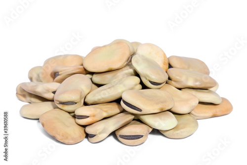 Photo: Pile Broad Beans isolated on white background. Pile Broad Beans isolated on white background.