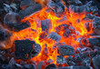 glowing charcoal, oval