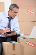 Man searching for new furniture on the internet