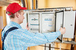 Electrician checking data