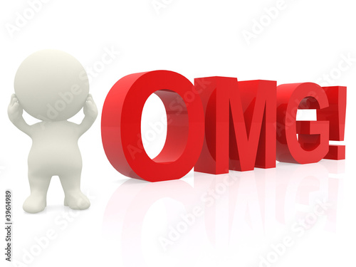 Illustration: 3D suprised man - OMG 3D suprised man - OMG