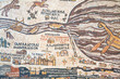 Photo: replica of antique Madaba map of Holy Land replica of antique Madaba map of Holy Land