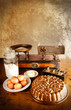 Vintage scales and ingredients