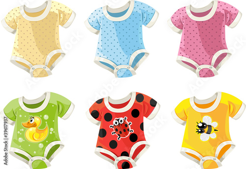 Vector: cute colorful costumes for babies cute colorful costumes for babies