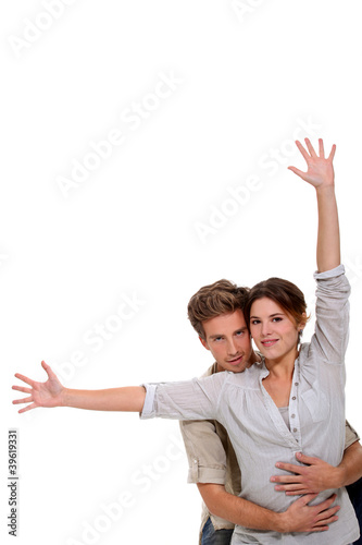 Photo: Couple on white background Couple on white background