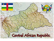 central african republic map flag emblem