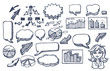 Vektor: Hand drawn arrows and speech bubbles illustration set 2 Hand drawn arrows and speech bubbles illustration set 2