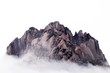 Rocky mountains in the morning fogs