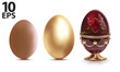 Natural egg. Golden egg. Vector illustration