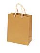 Empty golden gift bag.