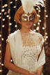 Portrait of a young woman wearing an eye mask