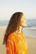 Hispanic woman on the beach