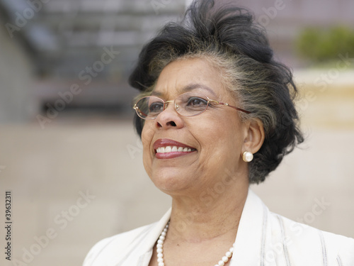 Photo: Close up of senior African woman smiling Close up of senior African woman smiling
