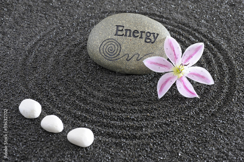 Photo: zen garden with stone of energy zen garden with stone of energy
