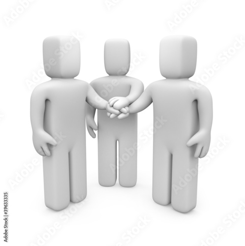 Illustration: 3d people with hands on top of each other 3d people with hands on top of each other
