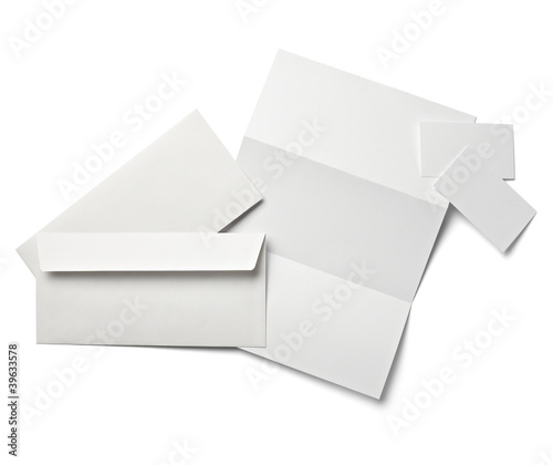 Photo: leaflet letter business card white blank paper template leaflet letter business card white blank paper template