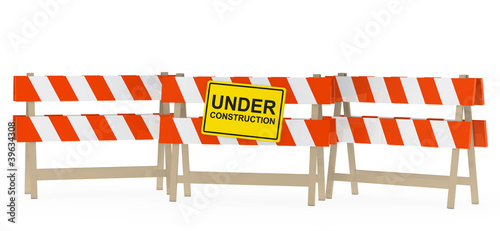 Illustration: under construction barrier under construction barrier