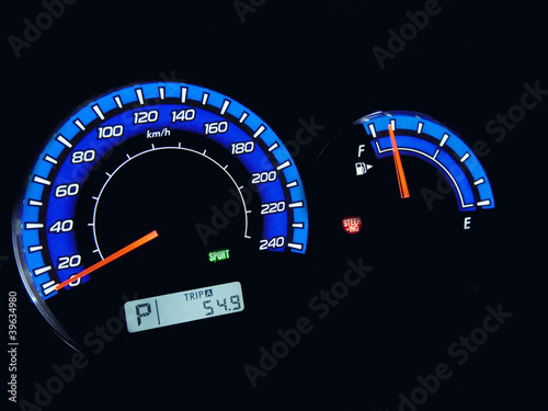 Photo: closeup car dashboard closeup car dashboard
