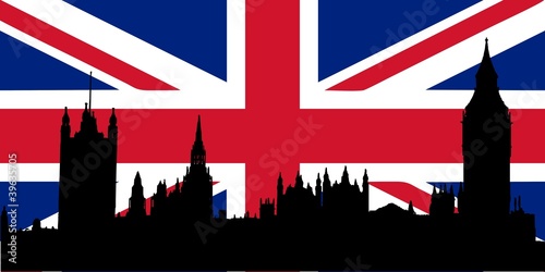 Vektor: Houses of Parliament and Union Jack Houses of Parliament and Union Jack