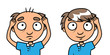 Vector: Bald man - hair loss treatment Bald man - hair loss treatment