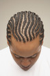 High angle view of African man with braids