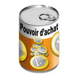 Boite de conserve - Pouvoir d'achat - Orange