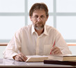 man behind a desk