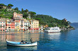 der weltbekannte Touristenort Portofino in Ligurien