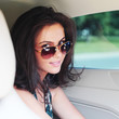 woman in car interior
